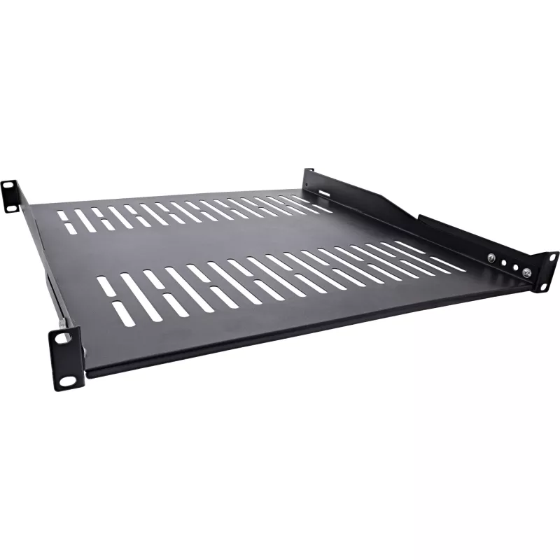 InLine 19-Zoll-Fachboden, 450 mm, 50 kg, 1HE, RAL 9005 schwarz