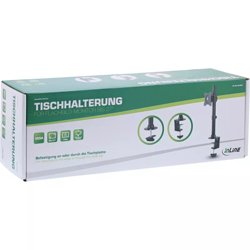 InLine Schreibtischhalterung für TV/LED/TFT-Display bis 69 cm (27 Zoll), max. 10 kg