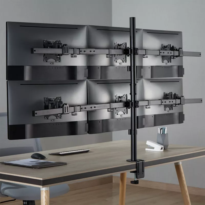 InLine Tischhalterung für 6x TV / LED / TFT Display bis 81cm 32 Zoll max. 7kg schwarz