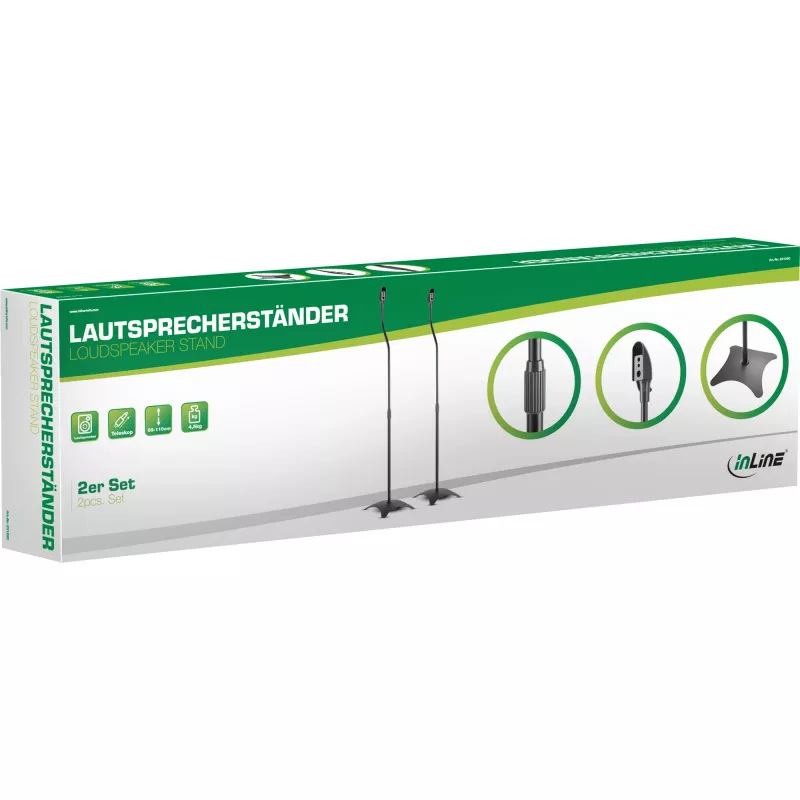 Lautsprecherständer InLine 23126C 68-110cm schwarz 2 Stück
