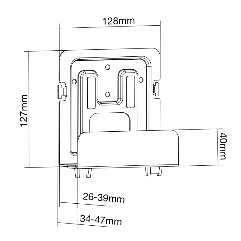 Passive Halterung InLine 23152B für Media-Streaming-Box 26-39mm