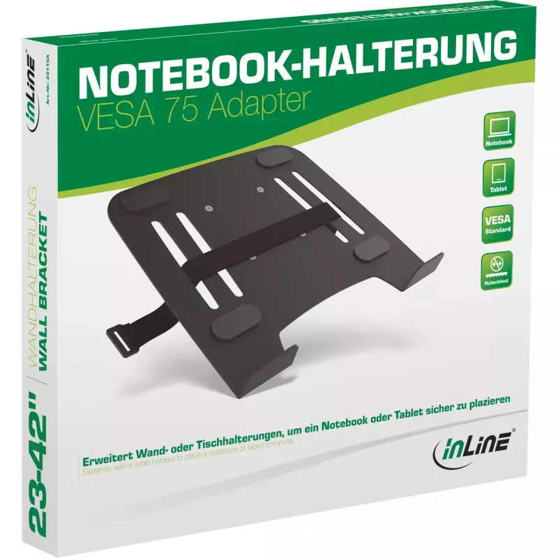 InLine Notebook-Halterung / -Ständer mit VESA-75-Adapter