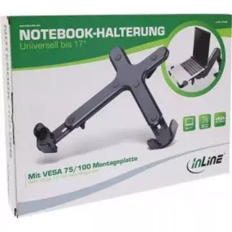 Notebook-Halterung InLine 23162B bis 17 Zoll VESA 75/100 Schwarz