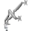 InLine Tischhalterung mit Lift und USB/Audio, 2 Monitore bis 81cm (32 Zoll) 9kg, Silber