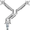 InLine Tischhalterung mit Lift und USB/Audio, 2 Monitore bis 81cm (32 Zoll) 9kg, Silber