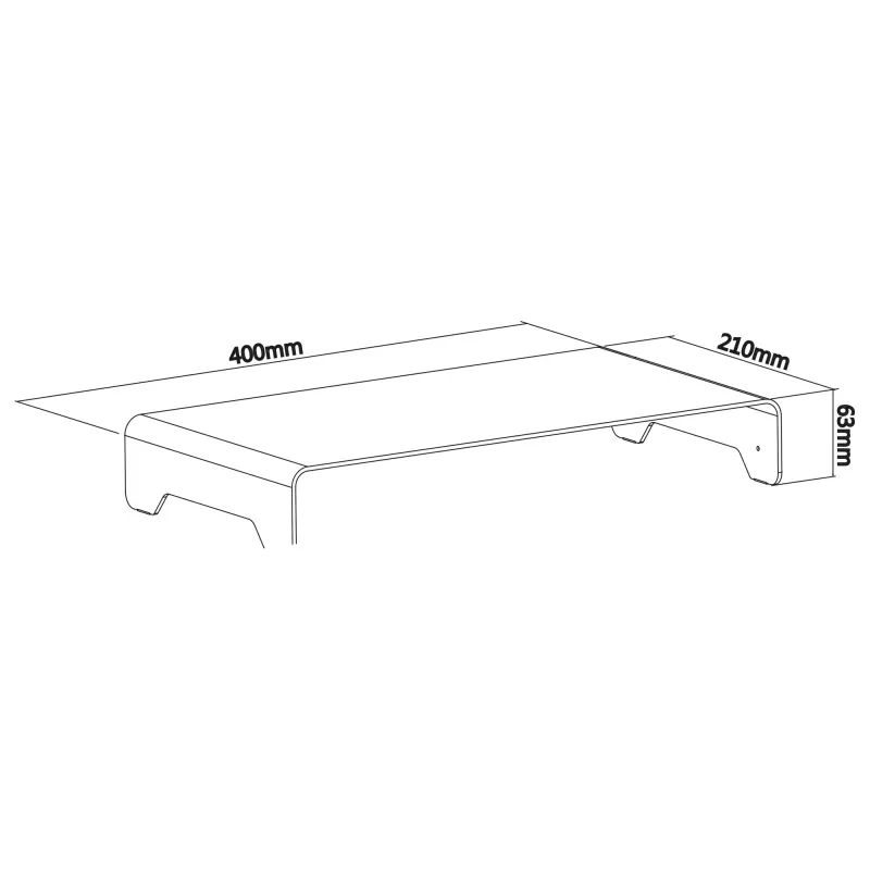 InLine Monitor Platform Aluminium 63mm max. 10kg Freistehend Silber 23175A