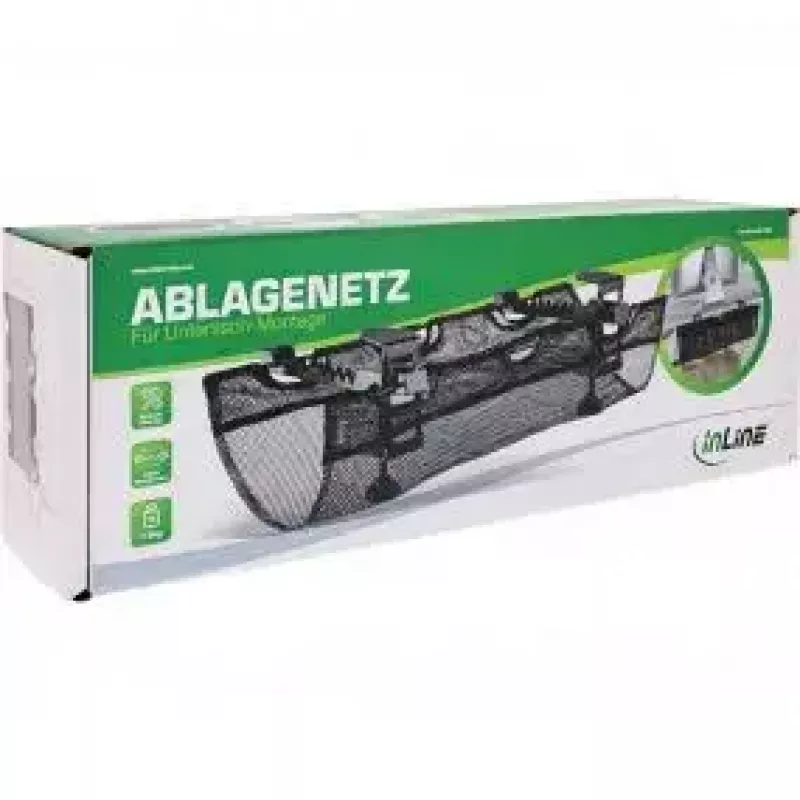 Kabelwanne InLine 23199B schwarz Untertisch-Aufbewahrungsnetz 610x240x390mm