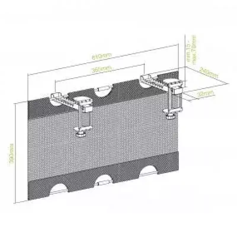 Kabelwanne InLine 23199B schwarz Untertisch-Aufbewahrungsnetz 610x240x390mm