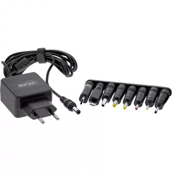 InLine Universal-Netzteil, 5 V / 15 W, mit 8 Wechselsteckern, Micro-USB, USB-C