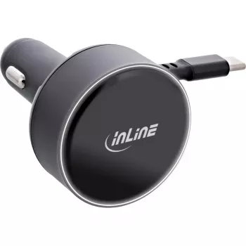 InLine 31502R mobiles Ladegerät Universal Schwarz Zigarettenanzünder Schnellladung Auto