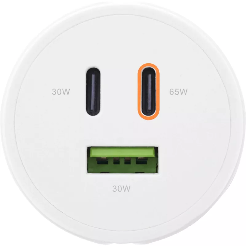 InLine USB PD Netzteil, GaN-Ladegerät, 3-Port, Dual-USB-C + USB-A, 65W, weiß