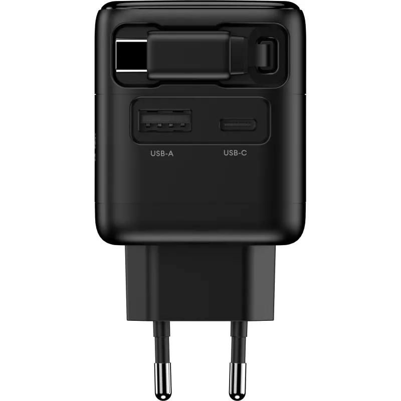 InLine USB-Netzteil, 70 W, GaN, USB-C PD + USB-A QC, Kabel 60 cm, schwarz
