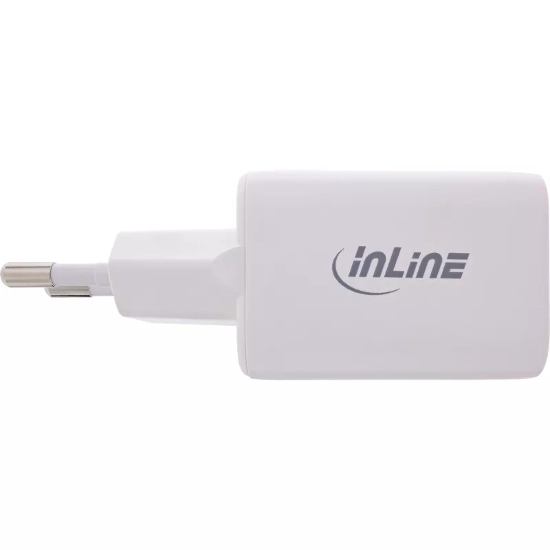 InLine USB-Netzteil, Ladegerät USB-A + USB-C, 33W, PD + QC, weiß