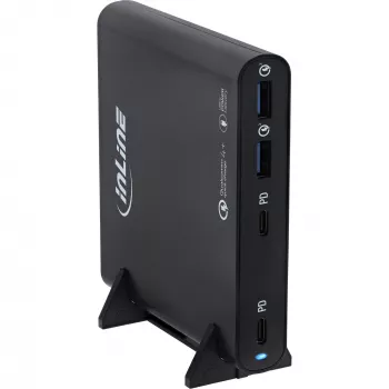 InLine USB-Netzteil, GaN-Ladegerät, 4-Port, 2x USB-C + 2x USB-A, 120W, weiß