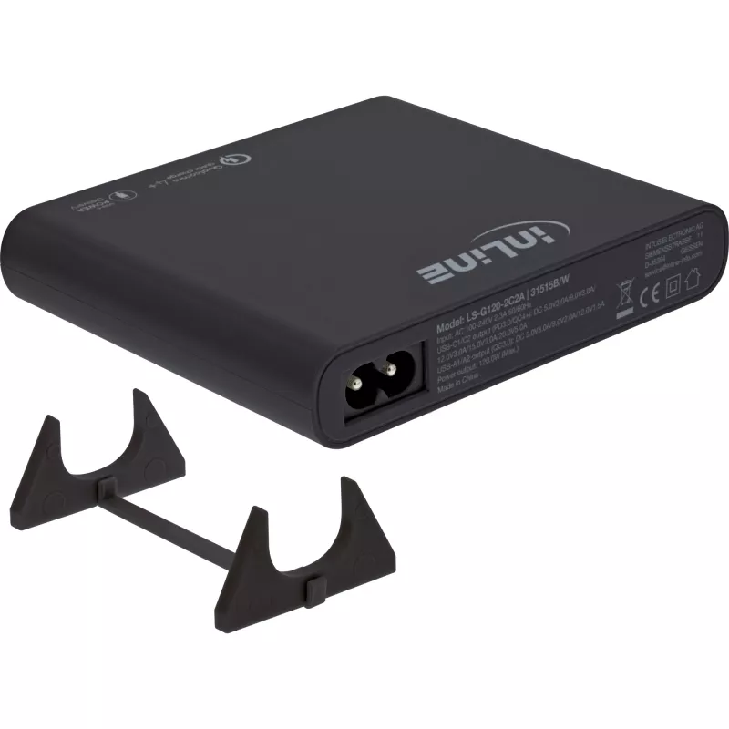 InLine USB-Netzteil, GaN-Ladegerät, 4-Port, 2x USB-C + 2x USB-A, 120W, weiß