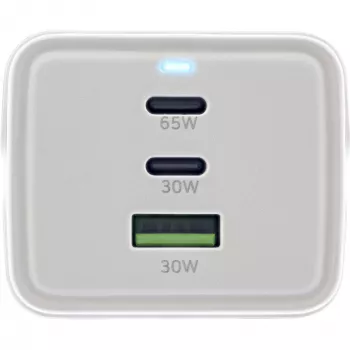 InLine USB-Netzteil, GaN-Ladegerät, 2x USB-C, 1x USB-A, PD 3.0, Sicherheitssteckdose