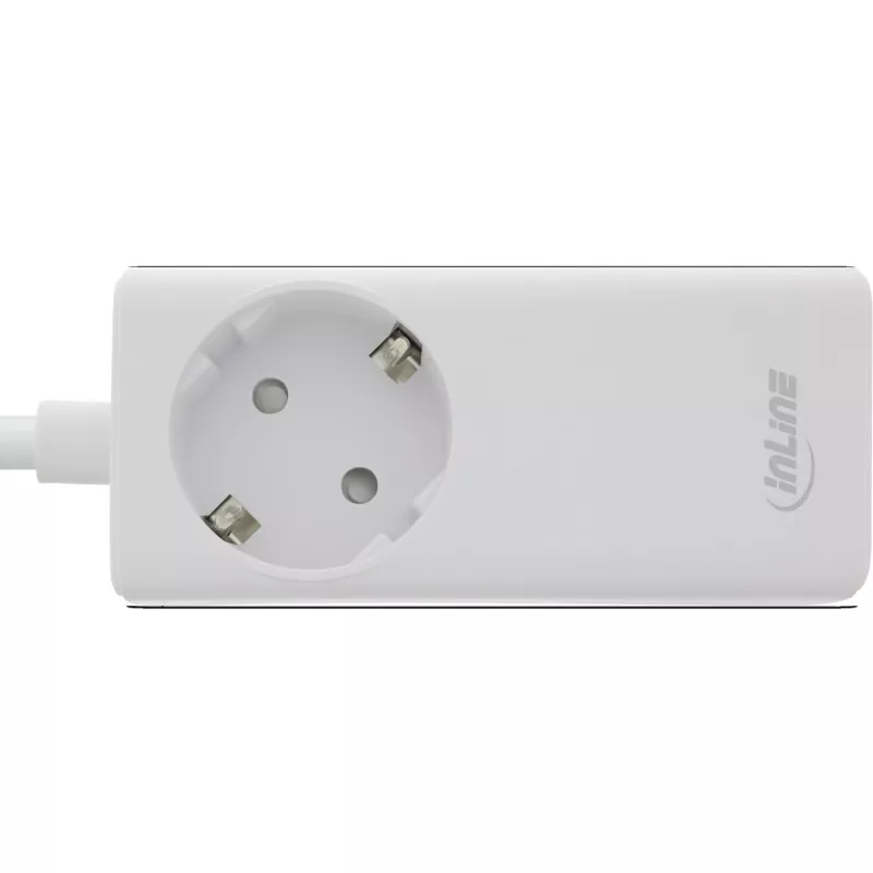 InLine USB-Netzteil, GaN-Ladegerät, 2x USB-C, 1x USB-A, PD 3.0, Sicherheitssteckdose
