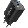 InLine USB PD Netzteil, GaN-Ladegerät, 2 Ports, USB-C + USB-A, 30W, mit Display