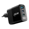 InLine USB PD Netzteil, GaN-Ladegerät, 3-fach, USB-C + USB-A, 65 W, mit Display
