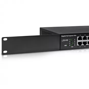 InLine PoE+ Gigabit Netzwerk-Injektor-Hub 8 Port (8x PoE+), 1 Gbit/s, 19 Zoll 1U