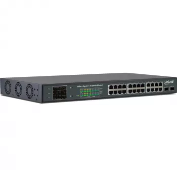 InLine PoE+ Gigabit Netzwerk-Switch 24 Port,1 Gb/s, 2xSFP,19 Zoll 1U (inkl. Halterungen)