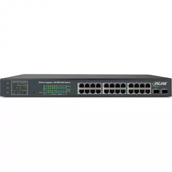 InLine PoE+ Gigabit Netzwerk-Switch 24 Port,1 Gb/s, 2xSFP,19 Zoll 1U (inkl. Halterungen)
