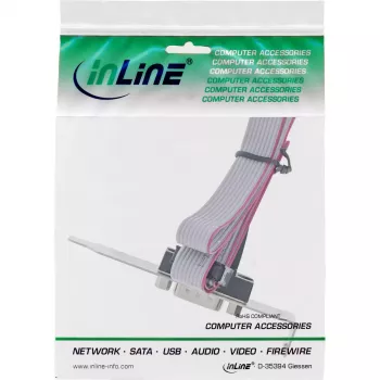 InLine Slotblende DB9 Stecker auf 10‑Pin internen Header direkt 1:1 0,6 m