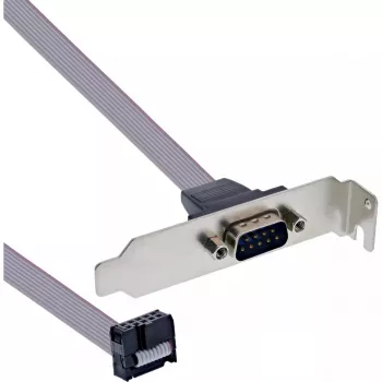 InLine Slotblende DB9 Stecker auf 10‑Pin internen Header direkt 1:1 0,6 m
