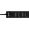 InLine USB 2.0 4-Port Hub, Typ-A-Stecker auf 4x Typ-A-Buchse, schwarz, 30 cm, schlank