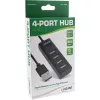 InLine USB 2.0 4-Port Hub, Typ-A-Stecker auf 4x Typ-A-Buchse, schwarz, 30 cm, schlank