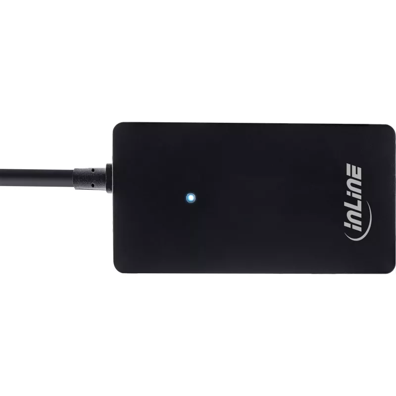 InLine USB 2.0 4-Port Hub, Typ-A-Stecker auf 4x Typ-A-Buchse, schwarz, 30 cm
