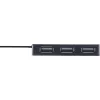InLine USB 2.0 4-Port Hub, Typ-A-Stecker auf 4x Typ-A-Buchse, schwarz, 30 cm