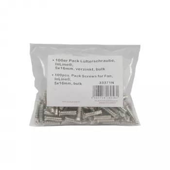 InLine Lüfterschrauben 5x16mm silber 100 Stück Packung
