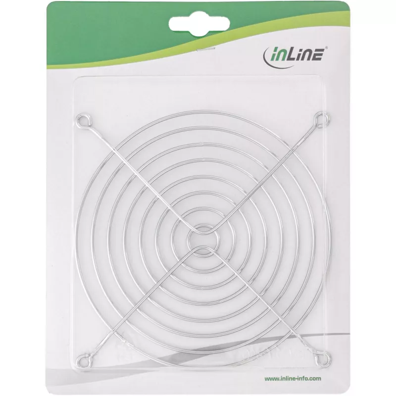 InLine Lüftergitter Metall verchromt, 140x140mm