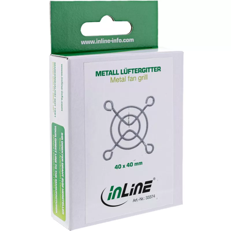 InLine Lüftergitter Metall verchromt, 40x40mm
