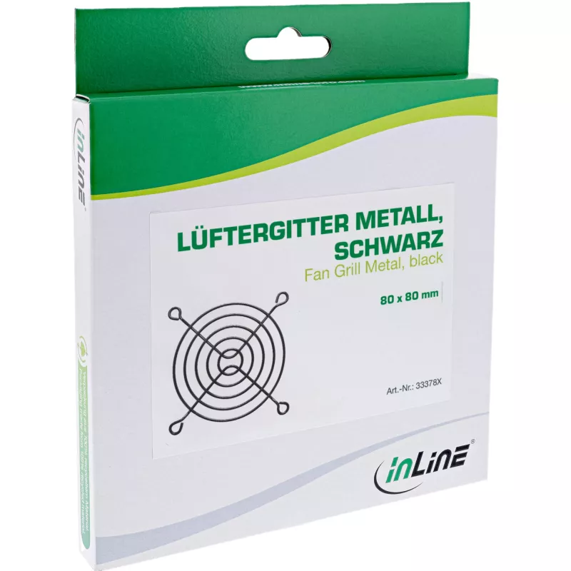 InLine Lüftergitter Metall, schwarz, 60x60mm