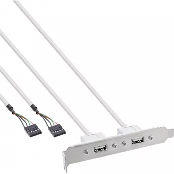 InLine Slotblende 2x USB 2.0 Typ A Buchse auf 2x 5-Pin interner Header 0,3m
