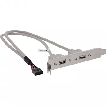 InLine USB 2.0 Slotblende 2x USB Typ A Buchse auf 1x 10-Pin-Anschluss 0,35 m
