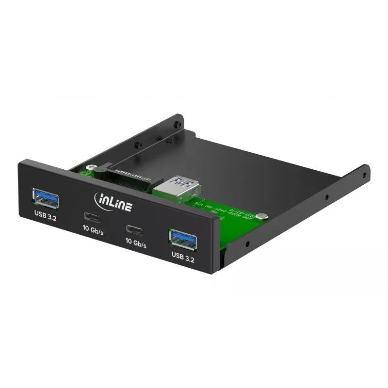 InLine 33456C Laufwerkschachtblende 8.89 cm (3.5 Zoll) I/O-Ports-Blende Schwarz