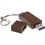 InLine USB 3.0 Flash-Laufwerk, Walnussholz, mit Schlüsselanhänger, 128 GB