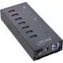 InLine USB 3.2 Gen.1 7 Port Hub Aluminiumgehäuse mit 2,5A Netzteil, schwarz