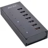 InLine USB 3.2 Gen.1 7 Port Hub Aluminiumgehäuse mit 2,5A Netzteil, schwarz