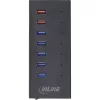 InLine USB 3.2 Gen.1 7 Port Hub Aluminiumgehäuse mit 2,5A Netzteil, schwarz