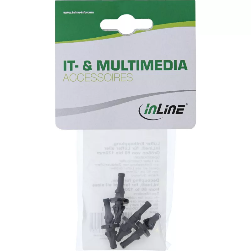 InLine Lüfter-Entkoppler, für Lüfter aller Größen von 60 bis 120 mm, 4 Stk. Pack