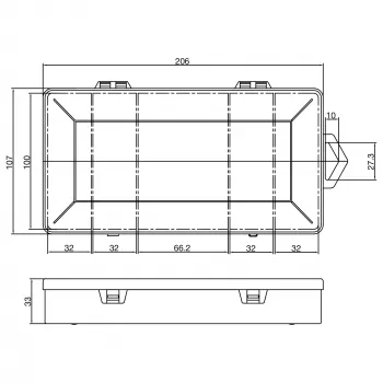 InLine Kleinteilebox, 5 Fächer, 206x107x33mm, transparent