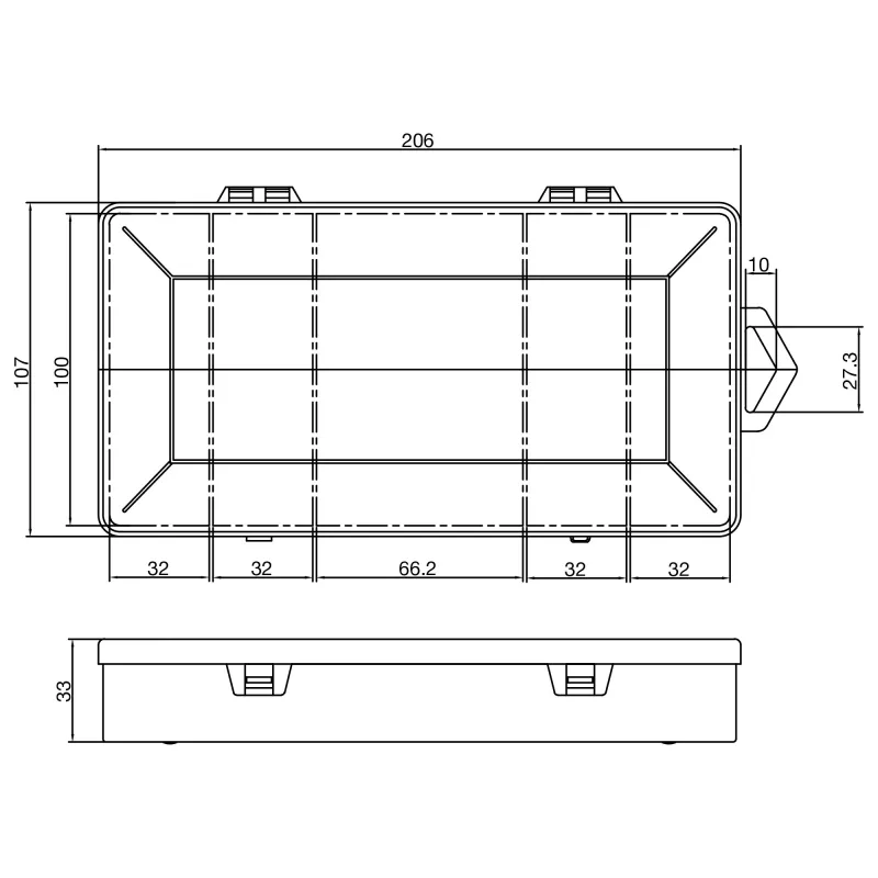 InLine Kleinteilebox, 5 Fächer, 206x107x33mm, transparent