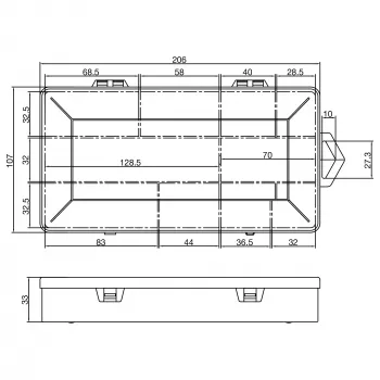 InLine Kleinteilebox 10 Fächer 206x107x33mm, transparent