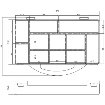 InLine Kleinteilebox ,11 Fächer, 271x186x40mm, transparent