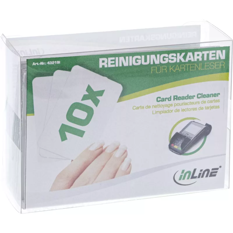 Reinigungskarten für Magnetkartenleser InLine 10 Stück — weiß, für schwer zugängliche Stellen