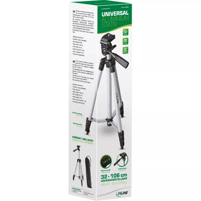 InLine Aluminium-Stativ 3 Beine bis zu 1,06m